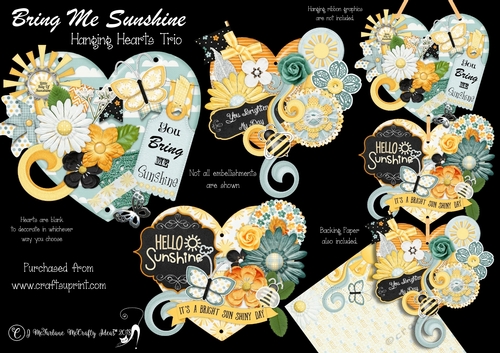 Bring Me Sunshine Hanging Hearts Trio