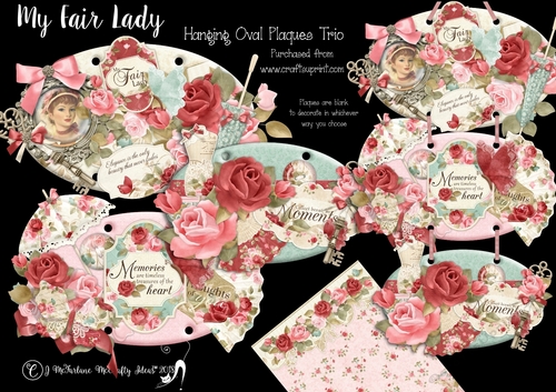 My Fair Lady Hanging Oval Plaques Trio