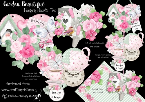 Garden Beautiful Hanging Hearts Trio.