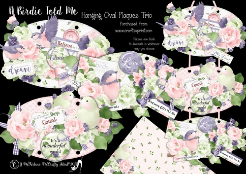 A Birdie Told Me  Hanging Oval Plaques Trio