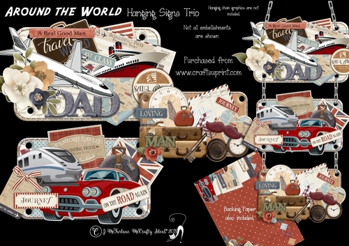 Around the World Hanging Signs Trio