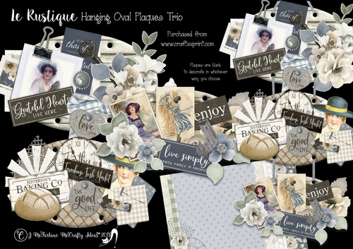 Le Rustique  Hanging Oval Plaques Trio