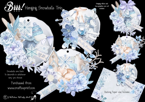 Brrr! Hanging Snowballs Trio