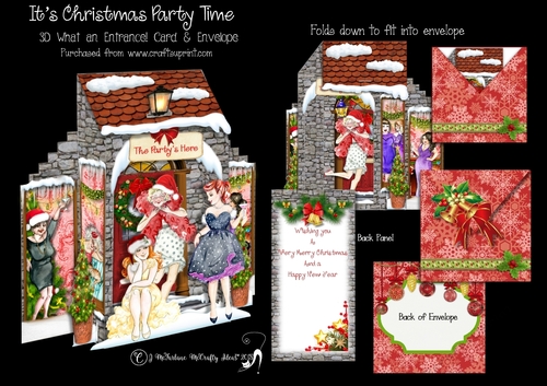 Its Christmas Party Time What an Entrance! Card and Envelope Kit.