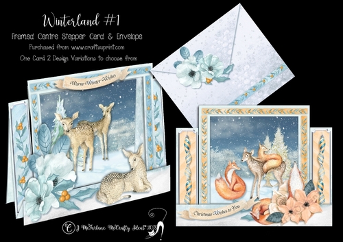 Winterland #1 Framed Centre Stepper Card & Envelope Mini Kit