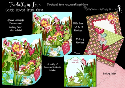 Toadally in Love Double Bowed Front Card Kit