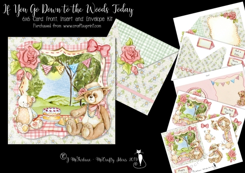If You Go Down to the Woods Today 1  6x6 Layered Card Front, Insert & Envelope.