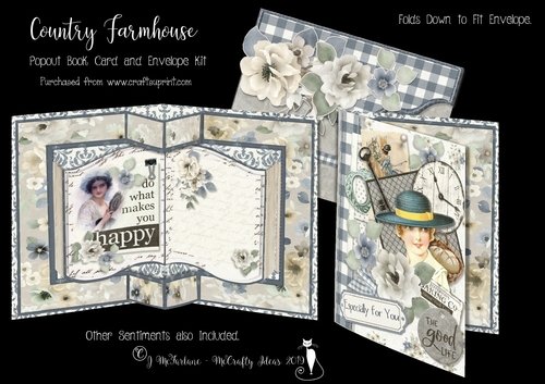 Country Farmhouse Pop Out Book Card and Envelope Kit.