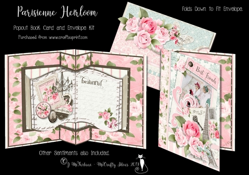 Parisienne Heirloom Pop Out Book Card and Envelope Kit.