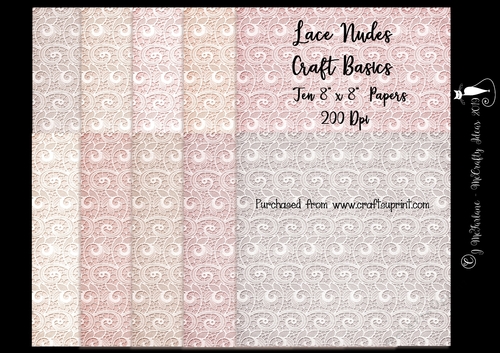 Nudes 8x8 Lace Papers 200Dpi