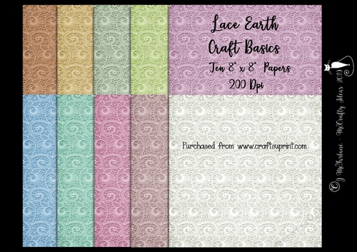 Earth 8x8 Lace Papers 200Dpi