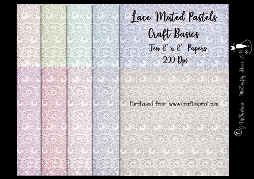 Muted Pastels 8x8 Lace Papers 200Dpi