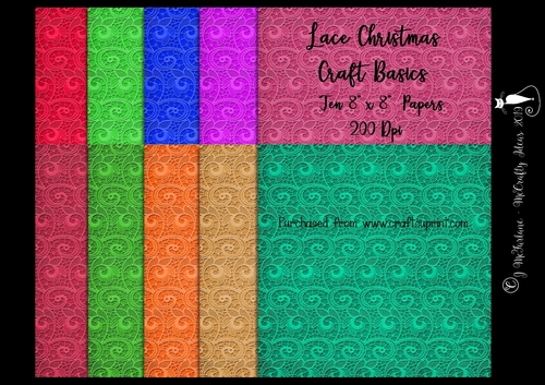 Christmas 8x8 Lace Papers 200Dpi