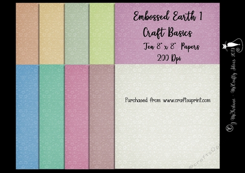 Earth 8x8 Embossed Papers 200Dpi
