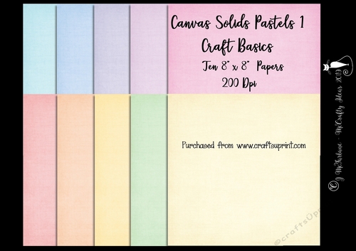 Pastels 8x8 Canvas Solids Papers 200Dpi