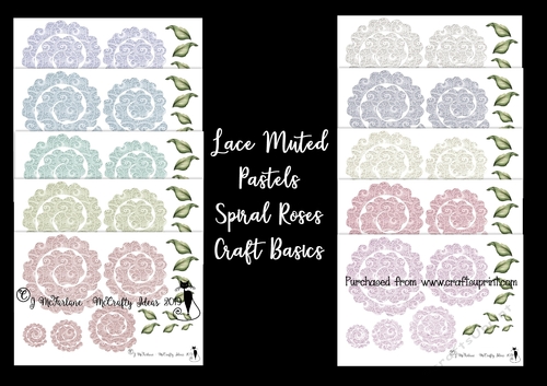  Muted Pastels-Lace Spiral Roses