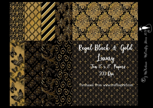 Regal Black and Gold 8x8 Luxury Papers 200Dpi