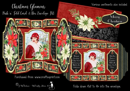Christmas Glamour Push n Fold Card and Envelope Kit