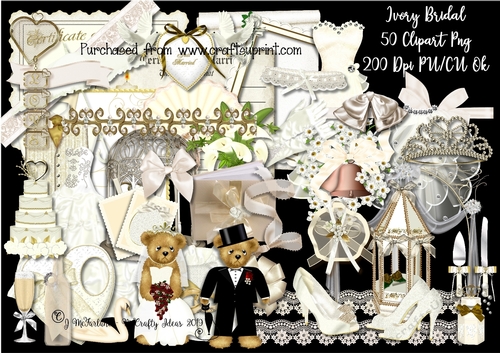 Ivory Bridal- 50 Clipart Png-200Dpi