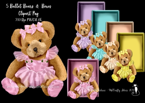 Ballet Bears Clipart Png-200Dpi