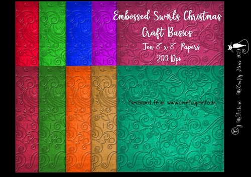 Christmas 8x8 Embossed Swirls 200Dpi