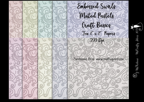 Muted Pastels 8x8 Embossed Swirls 200Dpi