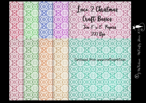 Christmas 8x8 Lace 2 Papers 200Dpi