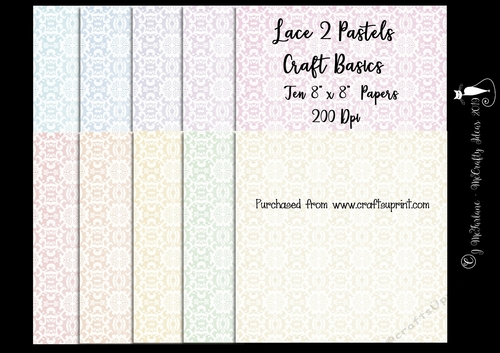 Pastels 8x8 Lace 2 Papers 200Dpi