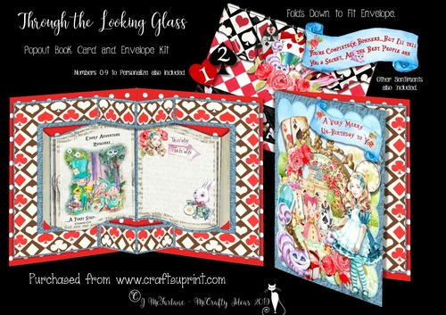 Through the Looking Glass Pop Out Book Card and Envelope Kit.