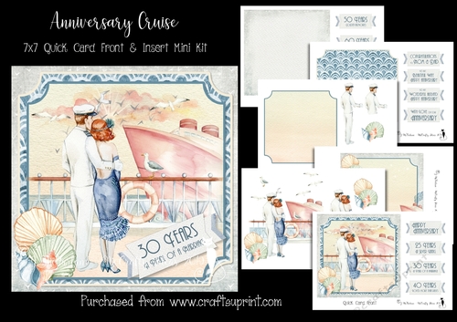 Anniversary Cruise 7x7 Card Front & Insert Mini Kit