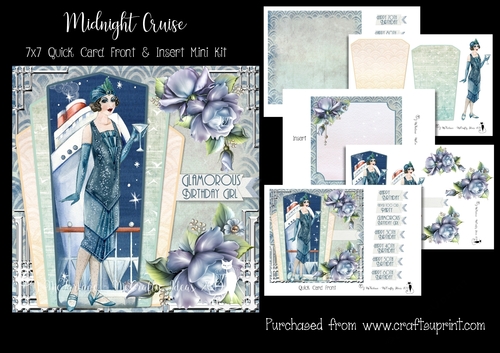 Midnight Cruise 7x7 Card Front & Insert Mini Kit