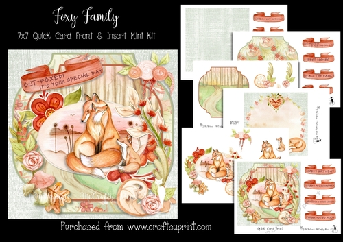 Foxy Family 7x7 Card Front & Insert Mini Kit