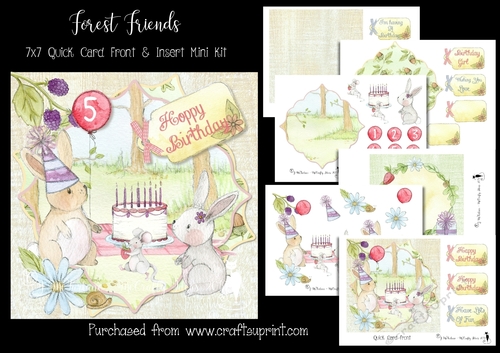 Forest Friends 7x7 Card Front & Insert Mini Kit