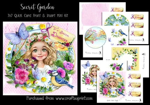 Secret Garden 7x7 Card Front & Insert Mini Kit