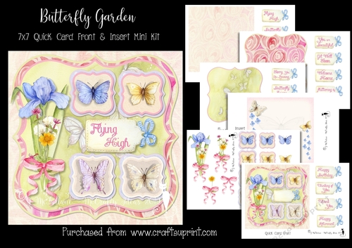 Butterfly Garden 7x7 Card Front & Insert Mini Kit