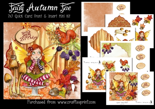 Fairy Autumn Fae 7x7 Card Front & Insert Mini Kit