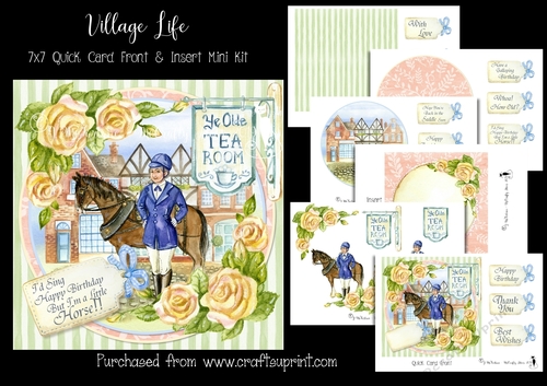 Village Life 7x7 Card Front & Insert Mini Kit