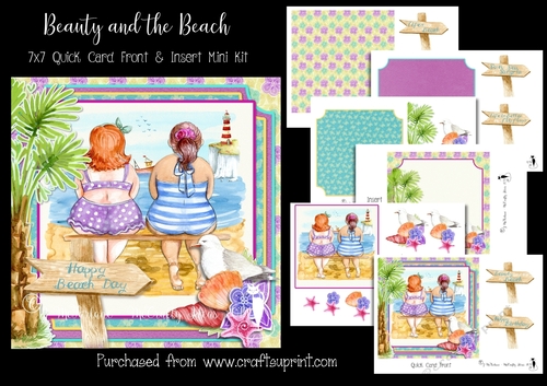 Beauty and the Beach 7x7 Card Front & Insert Mini Kit
