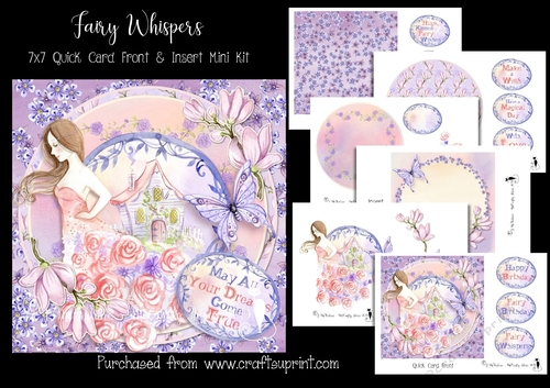 Fairy Whispers 7x7 Card Front & Insert Mini Kit
