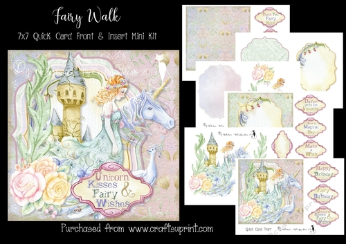 Fairy Walk 7x7 Card Front & Insert Mini Kit
