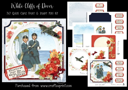 White Cliffs of Dover 7x7 Card Front & Insert Mini Kit