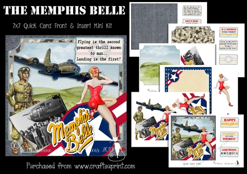 The Memphis Belle 7x7 Card Front & Insert Mini Kit