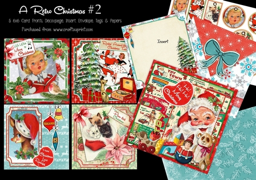 A Retro Christmas #2 - 5 6x6 Card Kit