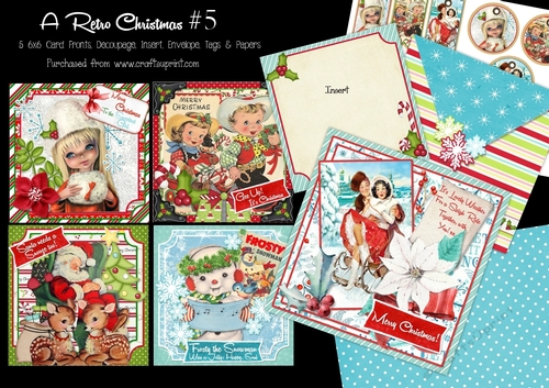 A Retro Christmas #5- 5 6x6 Card Kit