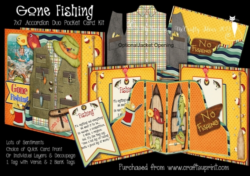 Gone Fishing 7x7 Accordion Duo Pocket Card Kit