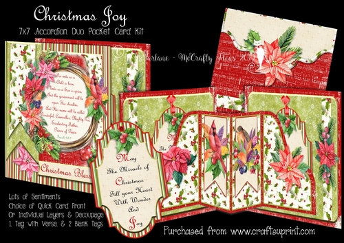 Christmas Joy 7x7 Accordion Duo Pocket Card Kit