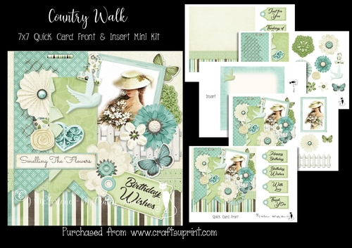 Country Walk  7x7 Card Front & Insert Mini Kit