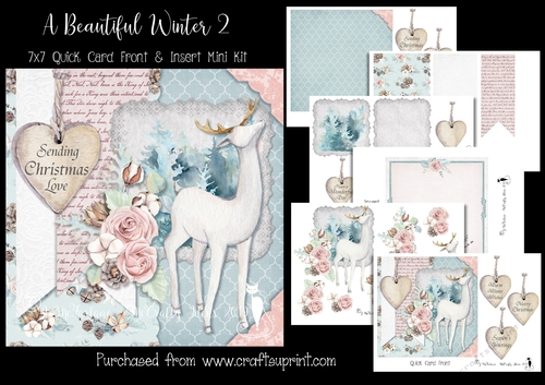 A Beautiful Winter 2  7x7 Card Front & Insert Mini Kit