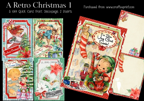 A Retro Christmas 1 - 6x4 Card Front Kit