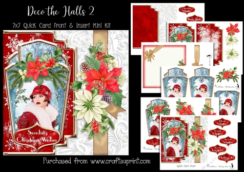 Deco the Halls 2 7x7 Card Front & Insert Mini Kit